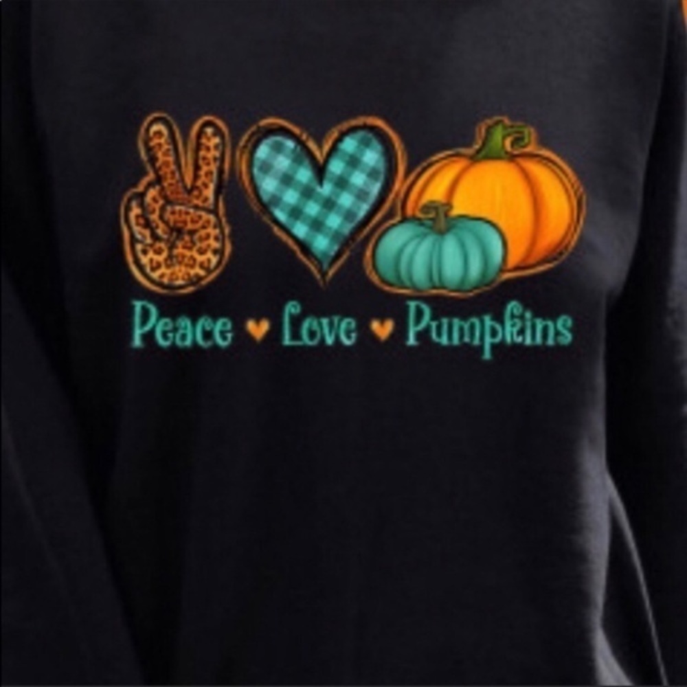 Peace love pumpkin graphic print sweatshirt - Picture 5 of 12